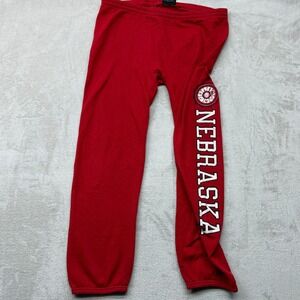 Vintage Nebraska Cornhusker Sweatpants Mens Large Red Joggers NCAA Made in USA